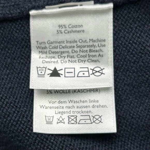 Eddie Bauer Cardigan Sweater Mens Sz XL Tall Cotton/Cashmere Navy Button Up - Picture 5 of 9